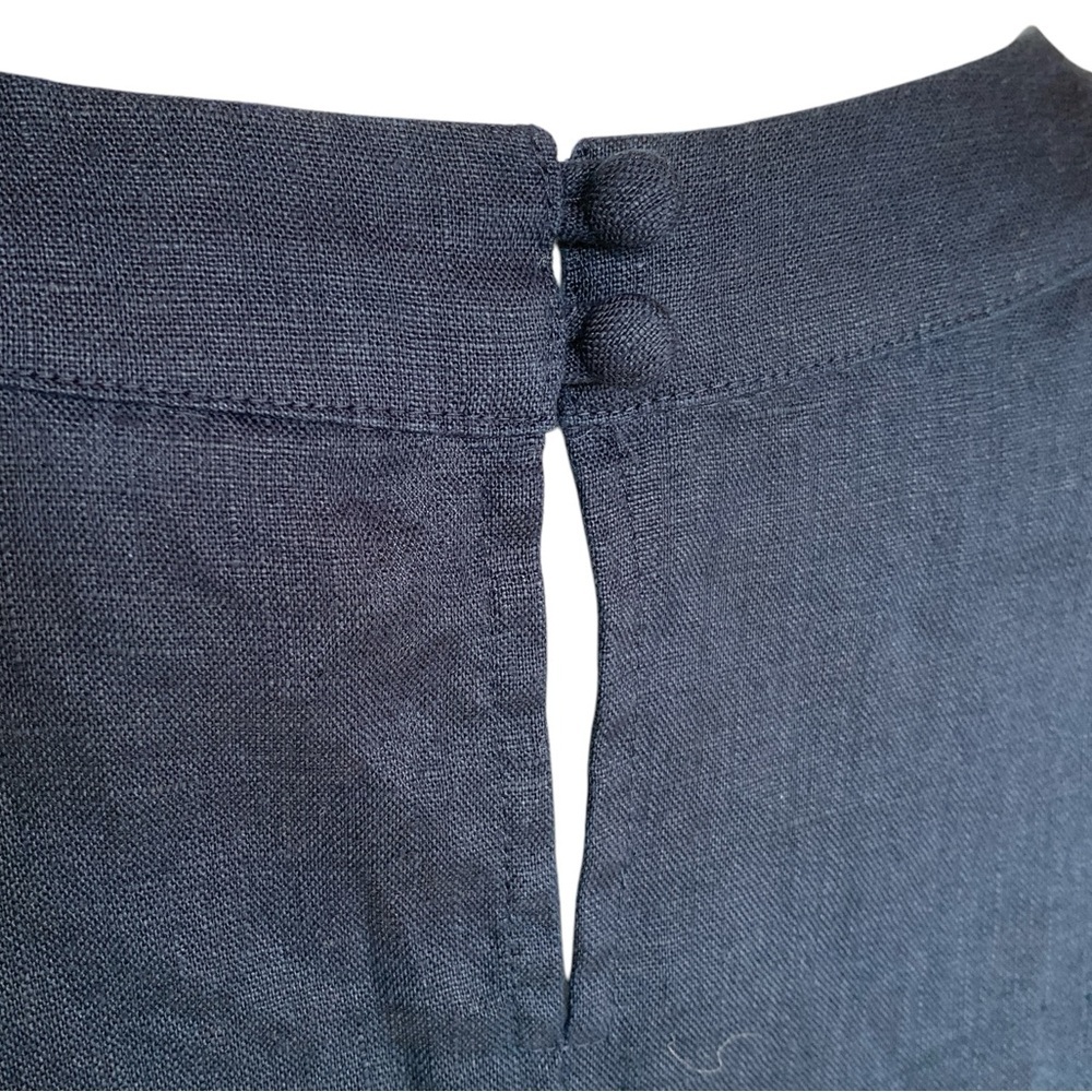 J Jill navy blue pure linen dress size large - Picture 2 of 8